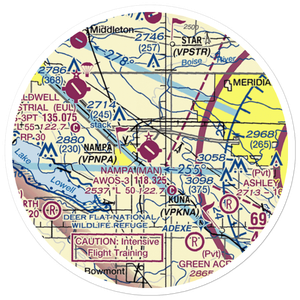 Nampa Municipal Airport (MAN) VFR Sectional Sticker (20 mile)
