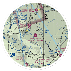 Othello Municipal Airport (S70) VFR Sectional Sticker (30 mile)
