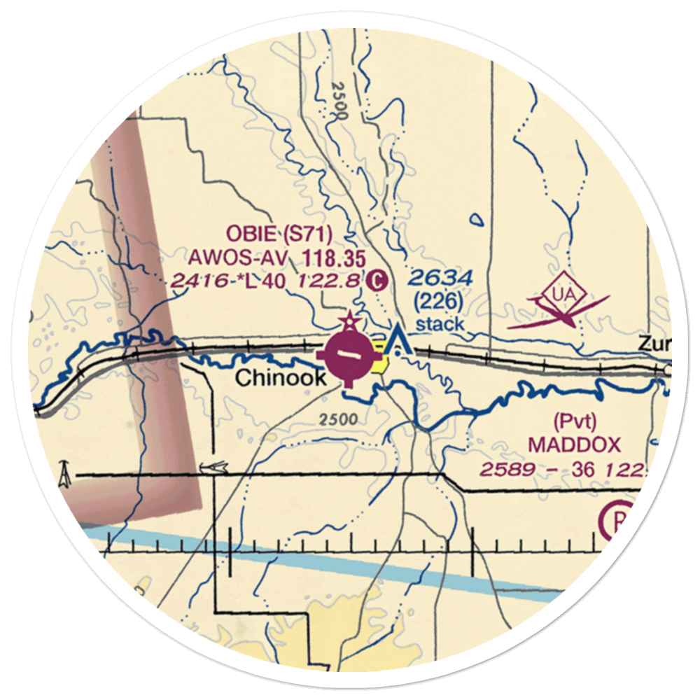 Edgar G Obie Airport (S71) VFR Sectional Sticker (20 mile) 