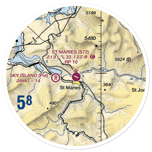 St Maries Municipal Airport (S72) VFR Sectional Sticker (20 mile)