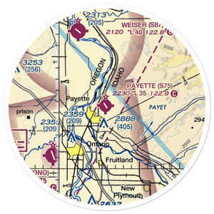 Payette Municipal Airport (S75) VFR Sectional Sticker (20 mile)