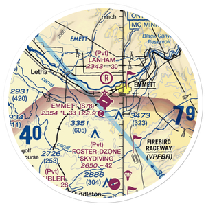 Emmett Municipal Airport (S78) VFR Sectional Sticker (20 mile)