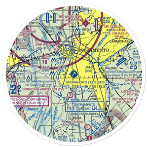 Sacramento Executive Airport (SAC) VFR Sectional Sticker (30 mile)