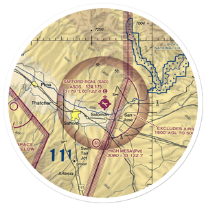 Safford Regional Airport (SAD) VFR Sectional Sticker (30 mile)