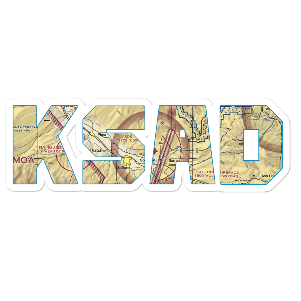 Safford Regional Airport (SAD) VFR Sectional Sticker 