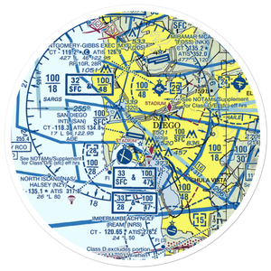 San Diego International Airport (SAN) VFR Sectional Sticker (30 mile)