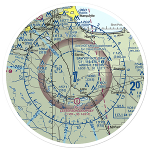 Sawyer International Airport (SAW) VFR Sectional Sticker (30 mile)