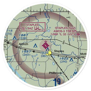 Staples Municipal Airport (SAZ) VFR Sectional Sticker (20 mile)