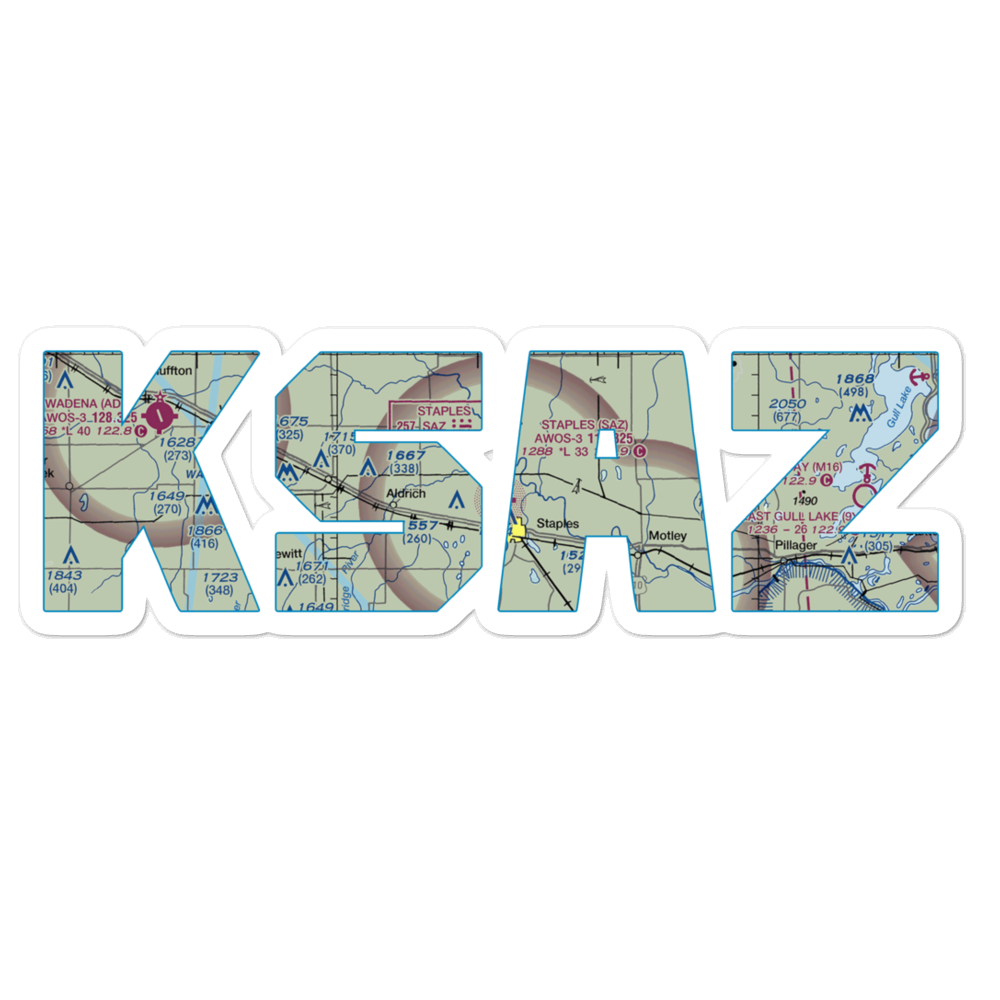 Staples Municipal Airport (SAZ) VFR Sectional Sticker 