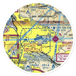 San Bernardino International Airport (SBD) VFR Sectional Sticker (20 mile)