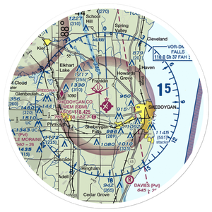 Sheboygan County Memorial Airport (SBM) VFR Sectional Sticker (30 mile)