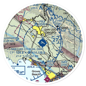 San Luis County Regional Airport (SBP) VFR Sectional Sticker (20 mile)