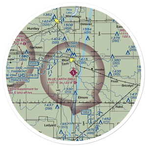 Blue Earth Municipal Airport (SBU) VFR Sectional Sticker (30 mile)