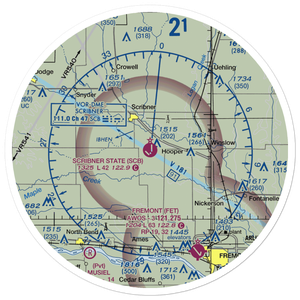Scribner State Airport (SCB) VFR Sectional Sticker (30 mile)
