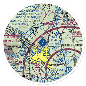 Schenectady County Airport (SCH) VFR Sectional Sticker (20 mile)