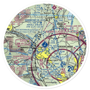Schenectady County Airport (SCH) VFR Sectional Sticker (30 mile)