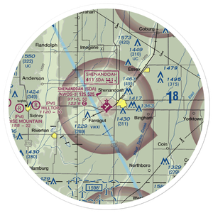 Shenandoah Municipal Airport (SDA) VFR Sectional Sticker (30 mile)