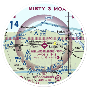 Williamson Sodus Airport (SDC) VFR Sectional Sticker (20 mile)