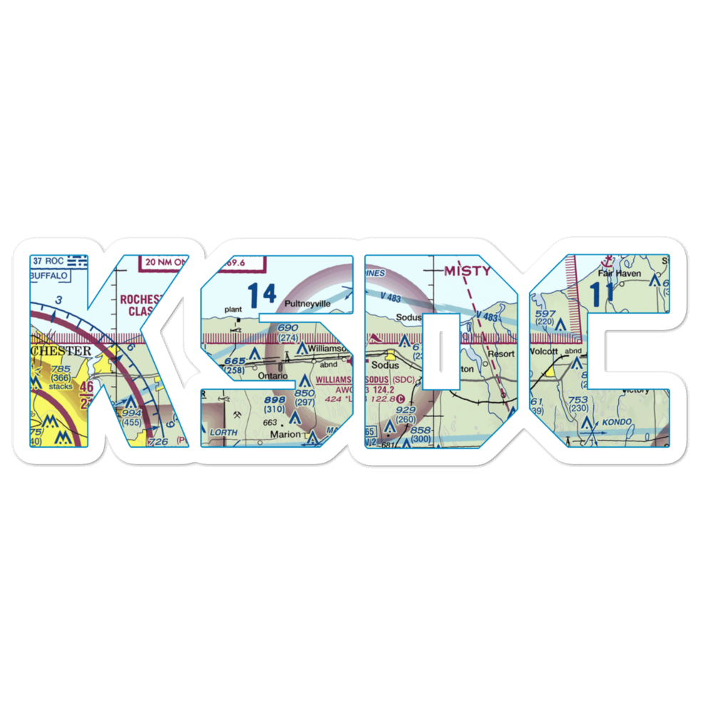 Williamson Sodus Airport (SDC) VFR Sectional Sticker 