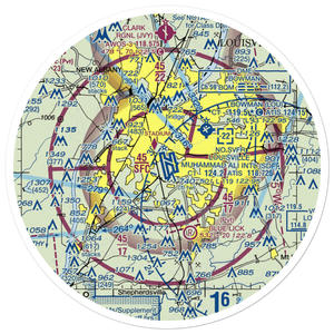 Louisville Muhammad Ali International Airport (SDF) VFR Sectional Sticker (30 mile)