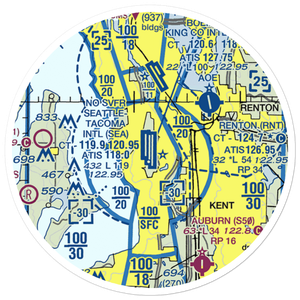 Seattle Tacoma International Airport (SEA) VFR Sectional Sticker (20 mile)