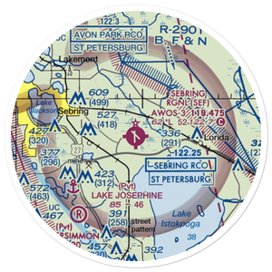 Sebring Regional Airport (SEF) VFR Sectional Sticker (20 mile)