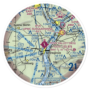 Penn Valley Airport (SEG) VFR Sectional Sticker (20 mile)