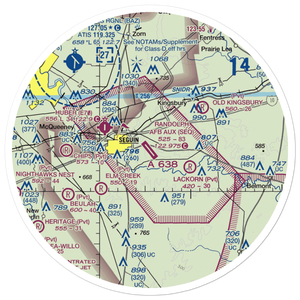 Randolph Air Force Base Auxiliary Airport (SEQ) VFR Sectional Sticker (30 mile)