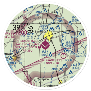 Freeman Municipal Airport (SER) VFR Sectional Sticker (20 mile)
