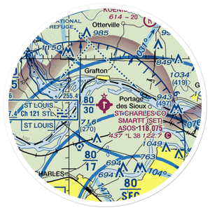 St Charles County Smartt Airport (SET) VFR Sectional Sticker (20 mile)