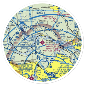 St Charles County Smartt Airport (SET) VFR Sectional Sticker (30 mile)