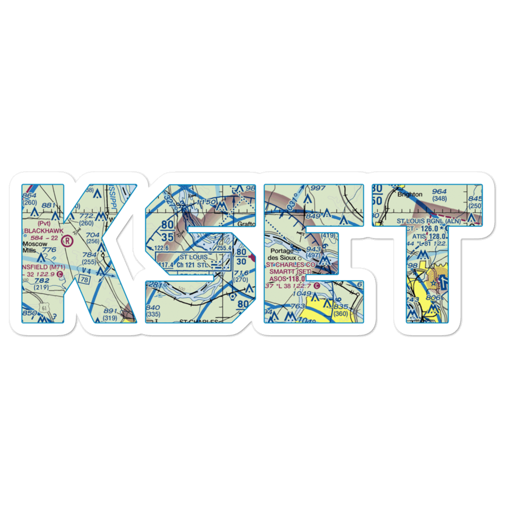 St Charles County Smartt Airport (SET) VFR Sectional Sticker 