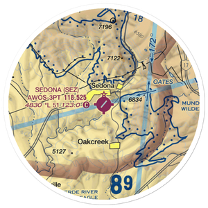 Sedona Airport (SEZ) VFR Sectional Sticker (20 mile)