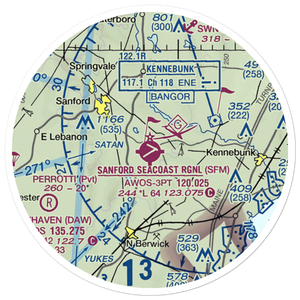 Sanford Seacoast Regional Airport (SFM) VFR Sectional Sticker (20 mile)