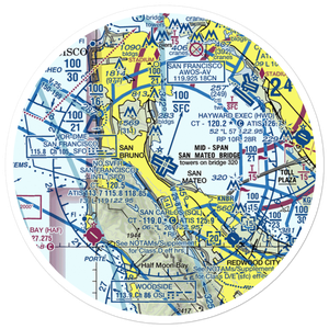 San Francisco International Airport (SFO) VFR Sectional Sticker (30 mile)