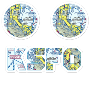 San Francisco International Airport (SFO) VFR Sectional Sticker Pack