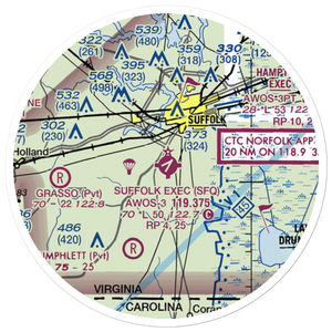Suffolk Executive Airport (SFQ) VFR Sectional Sticker (20 mile)