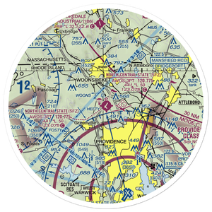 North Central State Airport (SFZ) VFR Sectional Sticker (30 mile)
