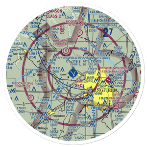 Springfield Branson National Airport (SGF) VFR Sectional Sticker (30 mile)