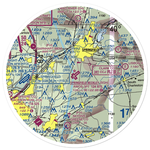 Springfield-Beckley Municipal Airport (SGH) VFR Sectional Sticker (30 mile)