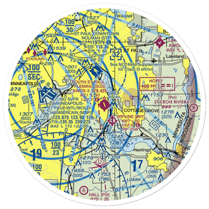 South St Paul Municipal Richard E Fleming field (SGS) VFR Sectional Sticker (30 mile)