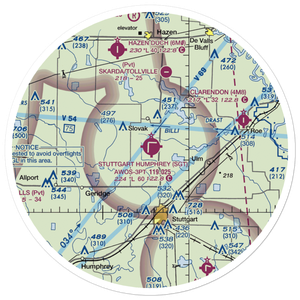 Stuttgart Municipal Airport / Carl Humphrey Field (SGT) VFR Sectional Sticker (30 mile)