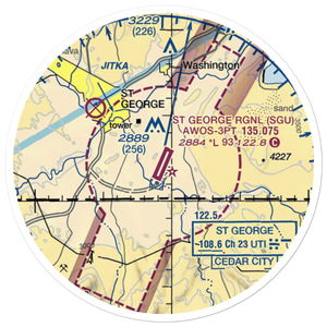 St George Municipal Airport (SGU) VFR Sectional Sticker (20 mile)