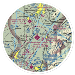 Shenandoah Valley Regional Airport (SHD) VFR Sectional Sticker (30 mile)