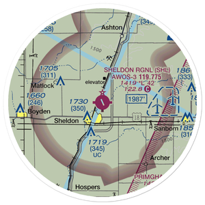 Sheldon Regional Airport (SHL) VFR Sectional Sticker (20 mile)