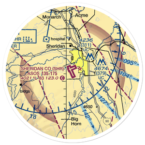 Sheridan County Airport (SHR) VFR Sectional Sticker (20 mile)