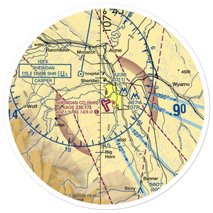 Sheridan County Airport (SHR) VFR Sectional Sticker (30 mile)