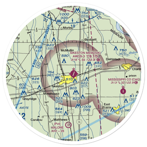 Sikeston Memorial Municipal Airport (SIK) VFR Sectional Sticker (30 mile)