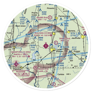 Sullivan County Airport (SIV) VFR Sectional Sticker (30 mile)