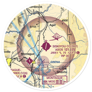 Siskiyou County Airport (SIY) VFR Sectional Sticker (20 mile)